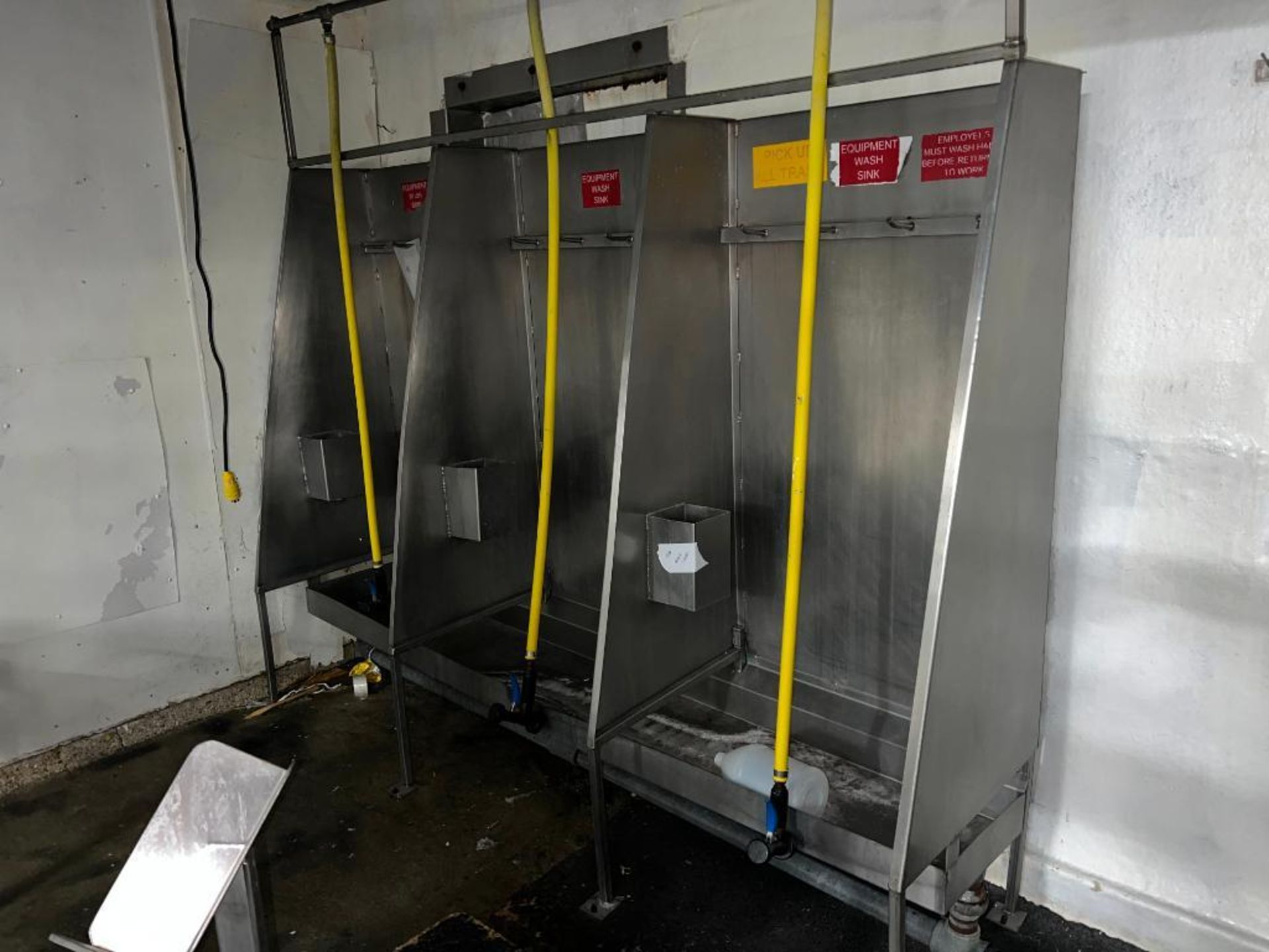 (3) S/S Sinks with Foot Controls and Assorted Wash Cabinets and Bins - Rigging Fee: $300 - Image 2 of 6