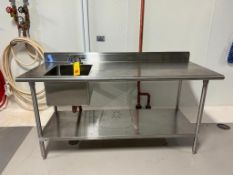S/S Sink/Table 6' x 30" with Shelf - Rigging Fee: $400