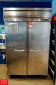Beverage-Air 2 Door Stainless Reach in Refrigerator 32'' x 53'' x 84'' Tall, 6 PVC Covered Shelves,