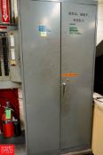 Assorted Size Drills in (1) Two Door Metal Cabinet 12 Shelf - Rigging Fee: $350