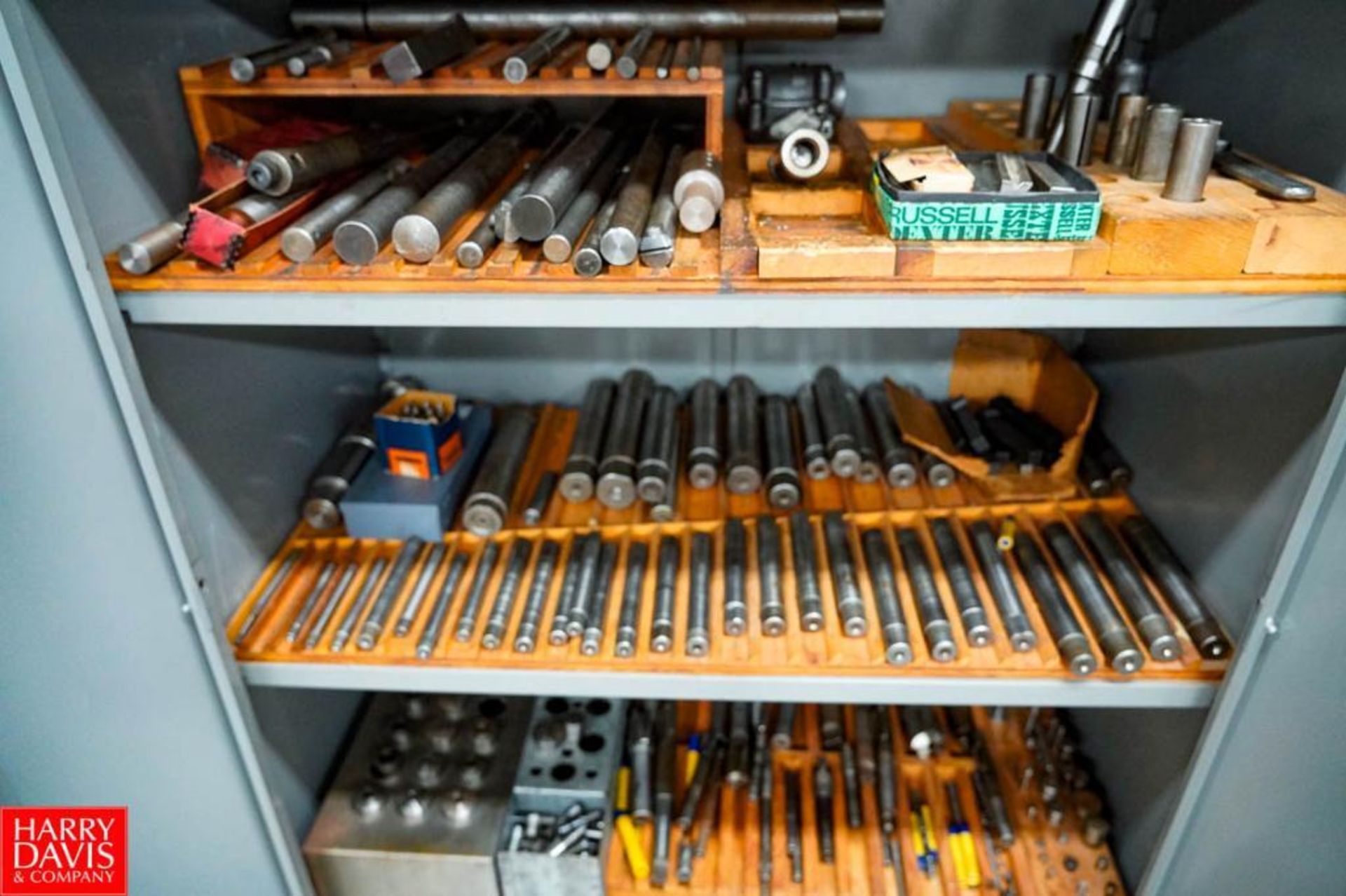 Contents of Tool Storage Crib 1 (3) 2 Door Metal Cabinet Filled with Lathe Tooling Bars, Collets, Dr - Image 9 of 24
