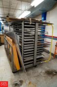 Sheet Metal Stock Cart with Contents 17 Shelving Racks and Wheeled Cart - Rigging Fee: $200