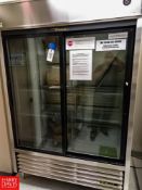TRUE Two Sliding Glass Door Reach In Refrigerator, Model: TSD-47G-LD, S/N: 8714110, Refrigerant Type