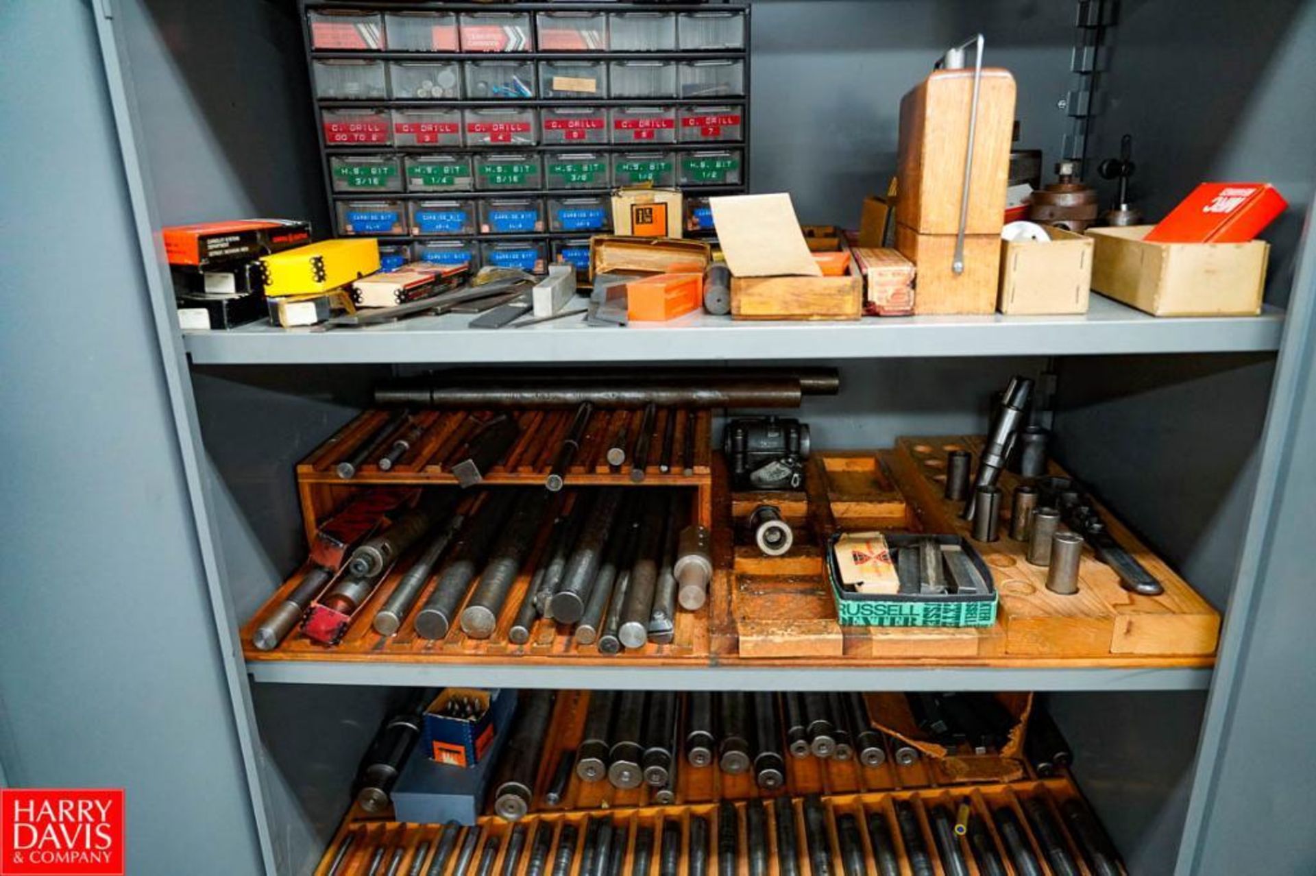 Contents of Tool Storage Crib 1 (3) 2 Door Metal Cabinet Filled with Lathe Tooling Bars, Collets, Dr - Image 8 of 24
