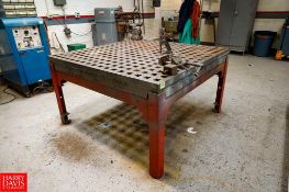 Acorn Heavy Duty Metal Welding Table 60'' x 60'' Welding Table Surface, With Columbian 4'' Vise and