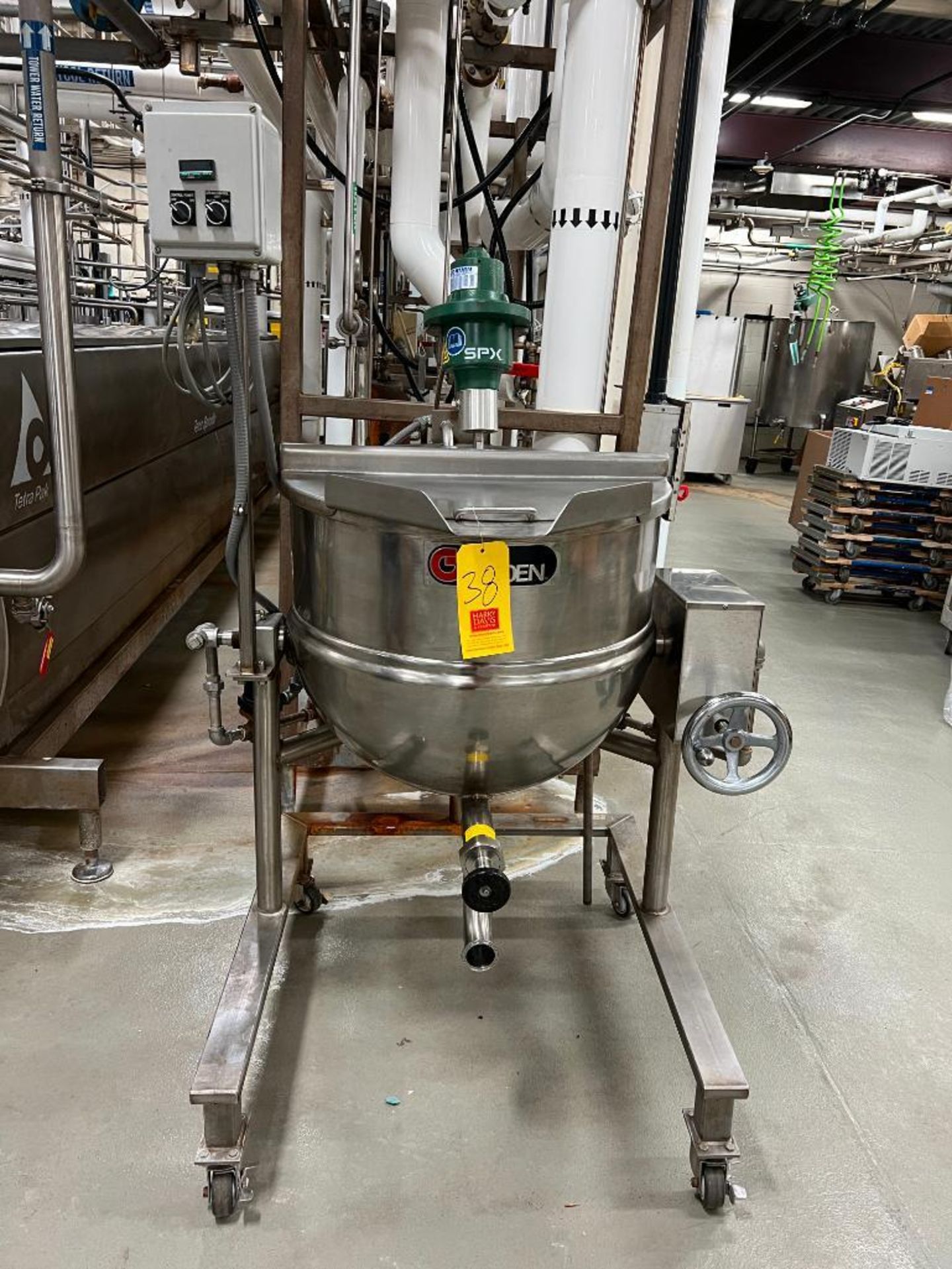 2012 Groen 40 Gallon S/S Kettle, Model: DLT-40, S/N: 92052 with Lightning Clamp-On Agitator Mounted