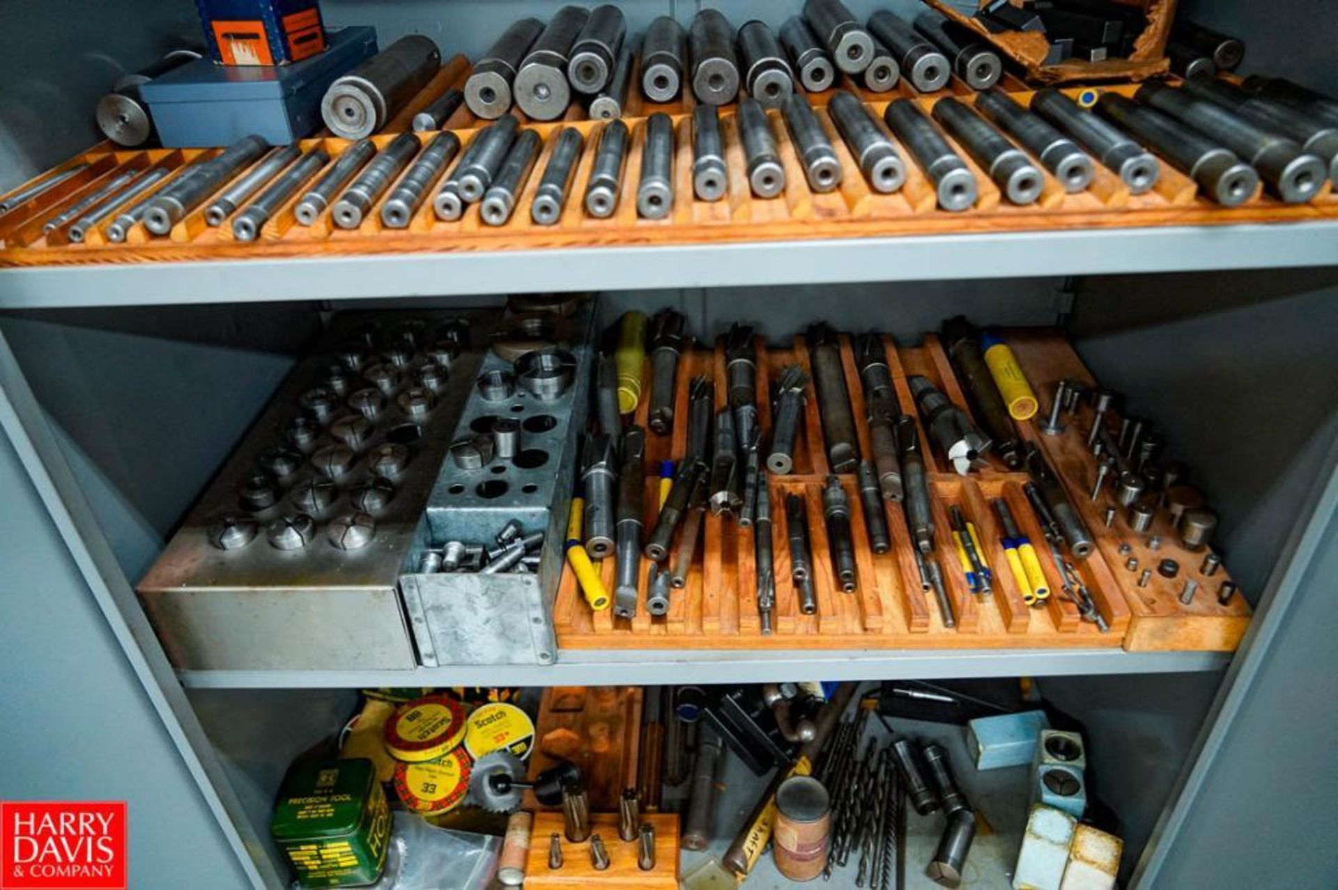 Contents of Tool Storage Crib 1 (3) 2 Door Metal Cabinet Filled with Lathe Tooling Bars, Collets, Dr - Image 10 of 24