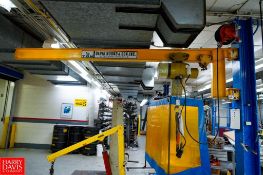 Yale /Easton 1/2 Ton Jib Crane and Rail Hoist 2 Button Electric Pendent - Rigging Fee: $750