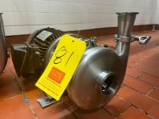 Tri-Clover Style Centrifugal Pump with Siemens 5 HP 3,450 RPM Motor and 2.5" x 2" S/S Head, Clamp