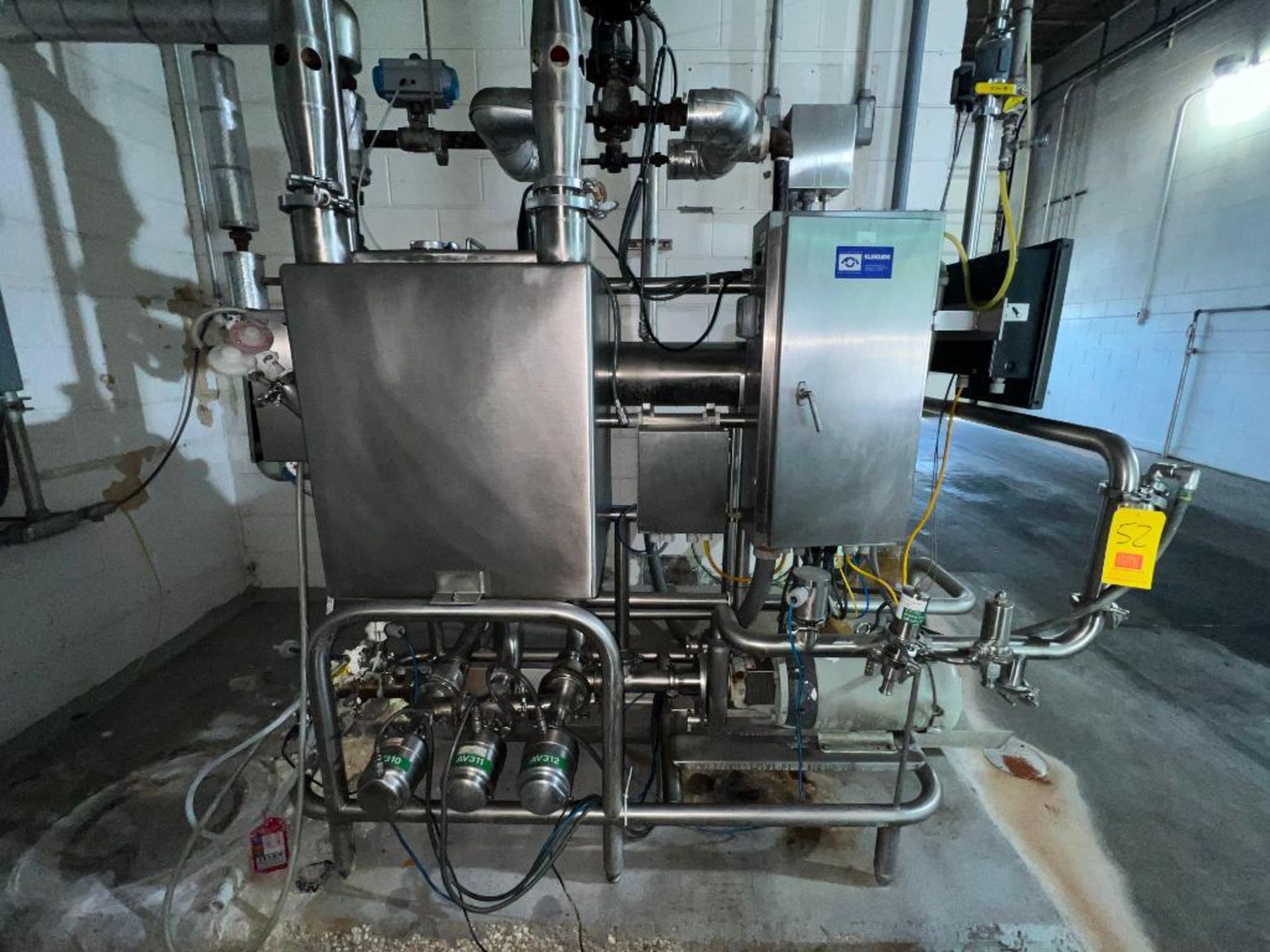 CIP Skid with 70 Gallon S/S Tank, Centrifugal Pump, (3) Tri-Clover Air Valves, Sensors, Honeywell - Image 2 of 2