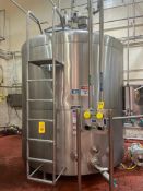 DCI 2,500 Gallon Jacketed S/S Processor, S/N: JS-2487 with Tri-Clover S/S Tank Valve, Vertical Sweep