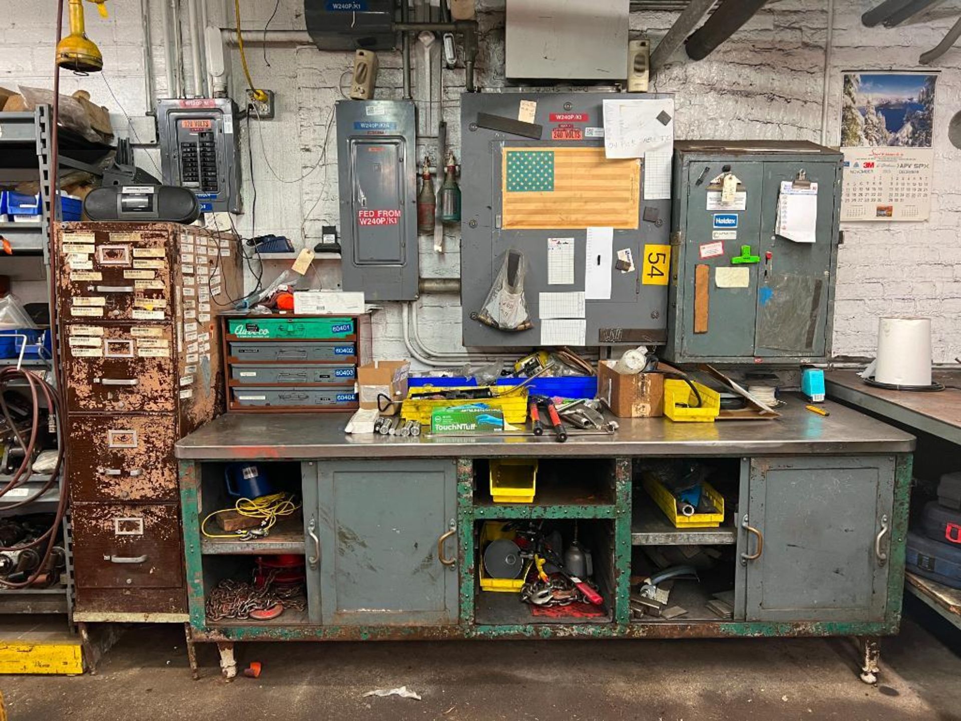 Assorted Fork Lift Parts with Tables and Cabinets - Rigging Fees: $250 - Image 4 of 6