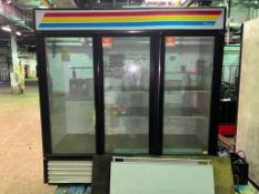 (2) True Glass 3-Door Refrigerators - Rigging Fees: $150