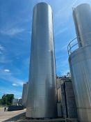 DCI 50,000 Gallon Jacketed S/S Silo, S/N: 93-D-47163 with (2) Tri-Clover Tank Valves, Agitation