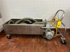 Mobile S/S COP Trough with Centrifugal Pump and Suction/Discharge Hose, Dimensions = 4' x 2'