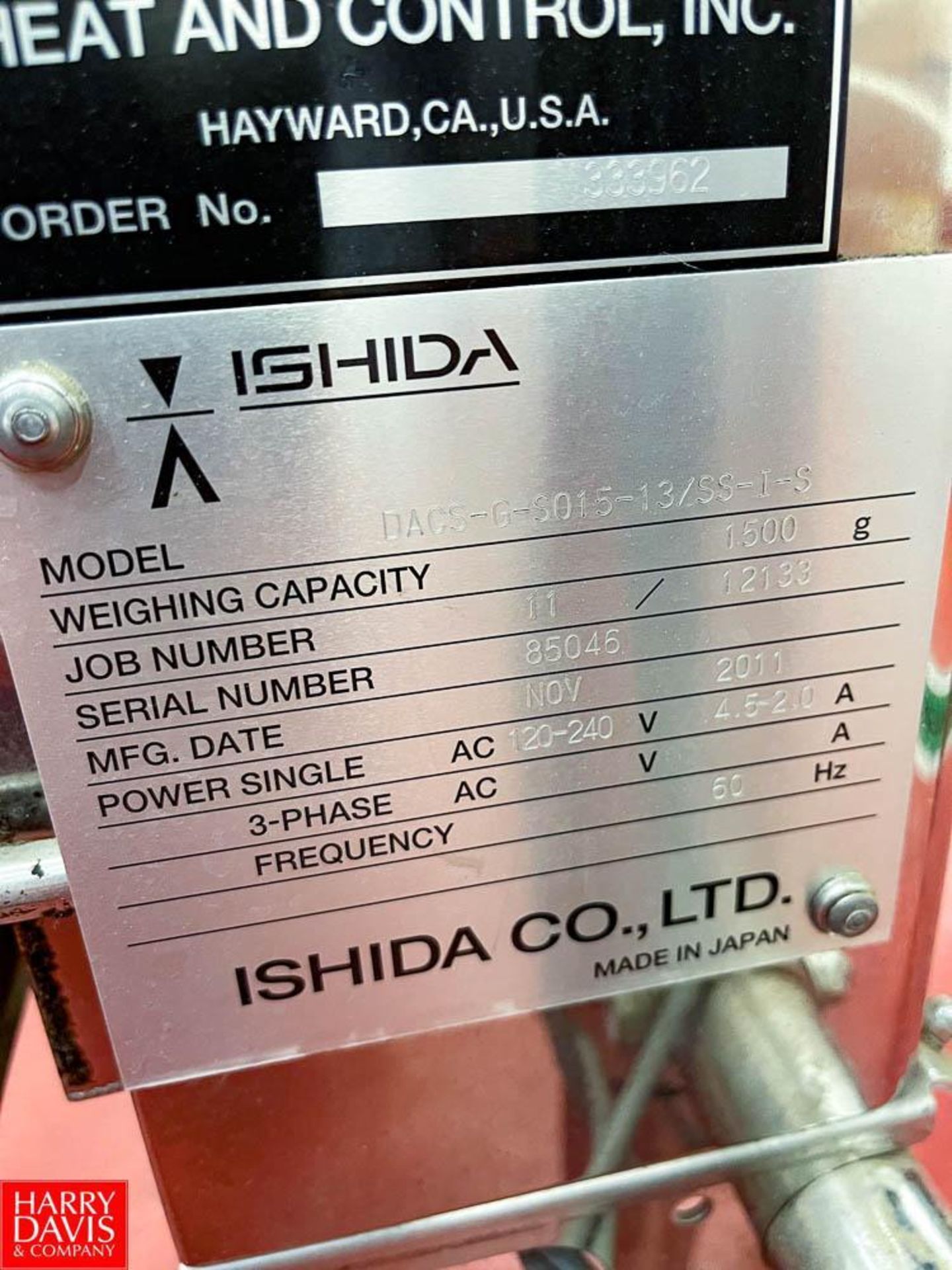 Ishida Checkweigher, Model: DACS-G-S015-13/SS-I-S, S/N: 85046 - Rigging Fee $100 - Image 2 of 2