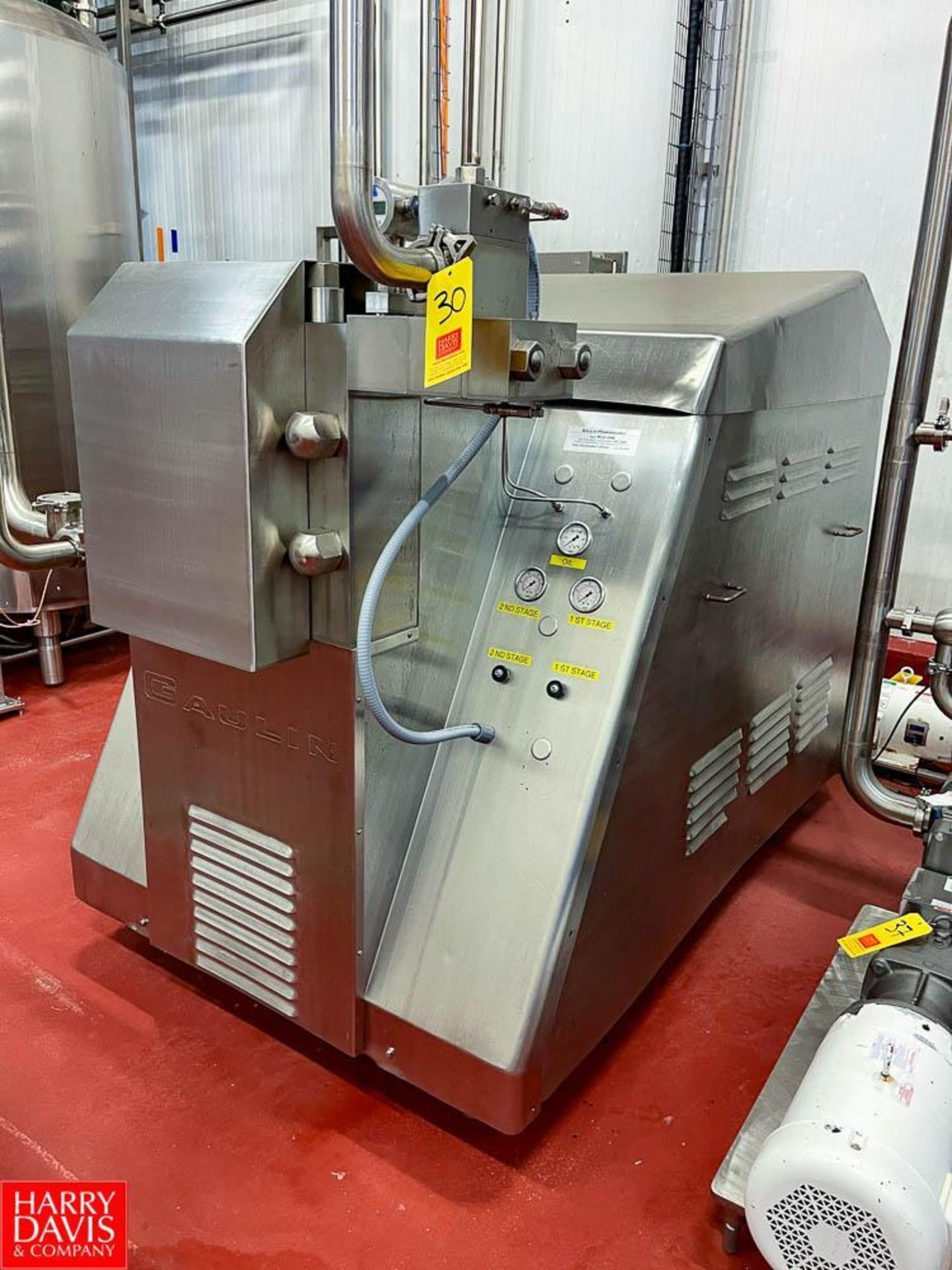 Rebuilt Gaulin 2-Stage Homogenizer, Model: MC45-3TBS, S/N: 87L32731, Rebuilt by Dairy Engineering, w - Image 2 of 8