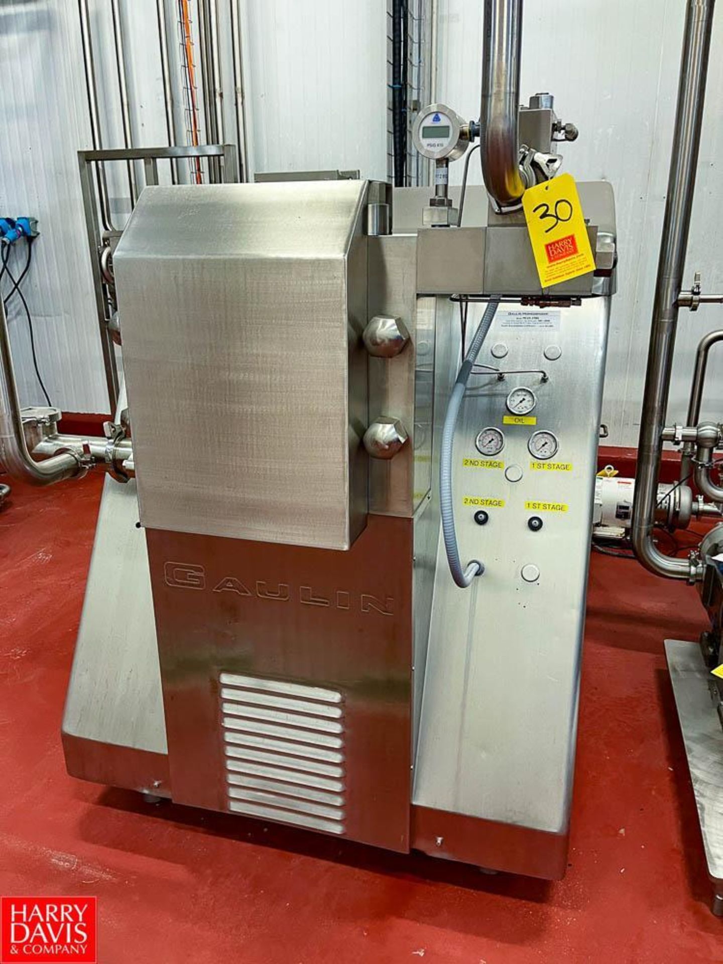 Rebuilt Gaulin 2-Stage Homogenizer, Model: MC45-3TBS, S/N: 87L32731, Rebuilt by Dairy Engineering, w