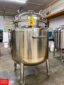 2020 400 Liter S/S Jacketed Transfer Tank Mounted on Casters