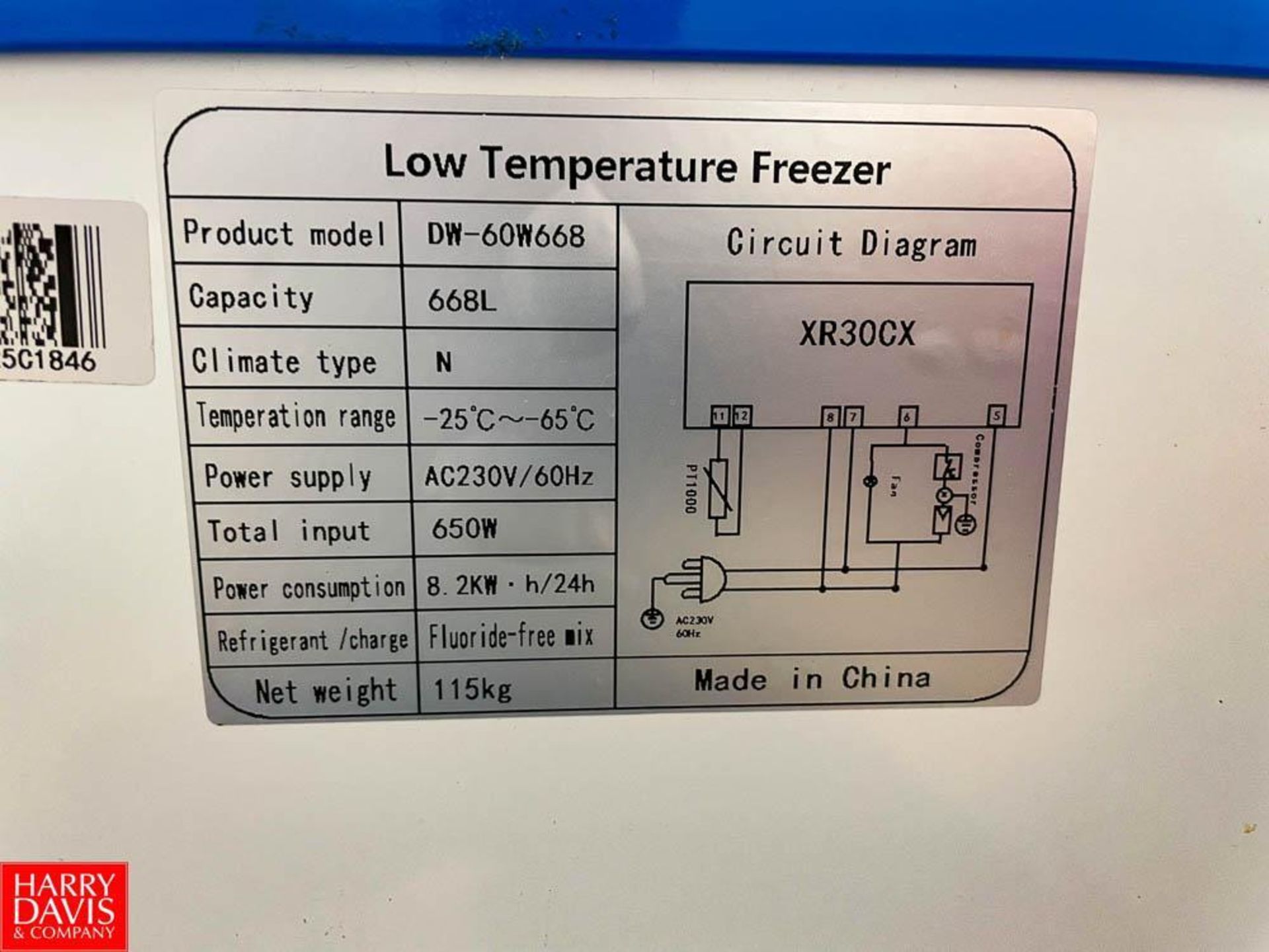 2021 6' Low Temp Freezer. Reach In Chest Freezer, Model: DW60W668, Temp Range: -25°C - 65°C - Image 3 of 3