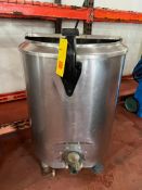 Cherry-Burrell 100 Gallon S/S Mobile Tank, Model: UAMS50, S/N: 4177 with Hinged Lid and Plug Valve -