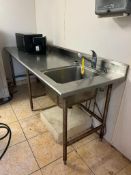 S/S Table with Round Edges, Backsplash and Sink - Rigging Fee: $125