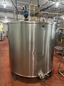 500 Gallon Jacketed S/S Tank with Vertical Agitation and Plug Valve - Rigging Fee: $500