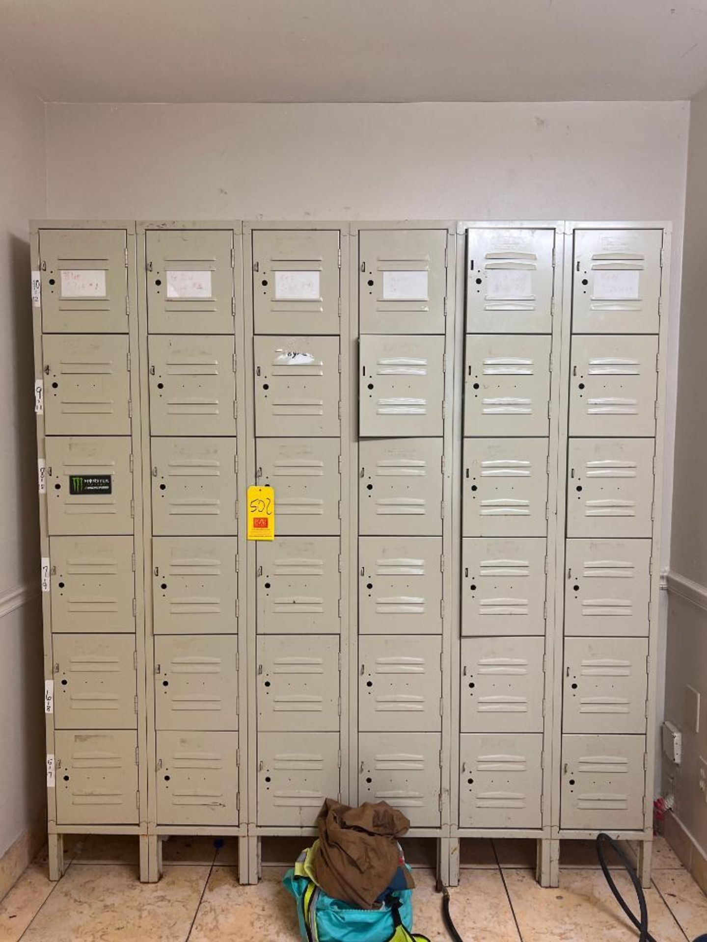 Storage Lockers: 1-36 Bank, Dimensions= 10" x 10" and 1-18 Bank, Dimensions= 10" x 20" - Rigging Fee