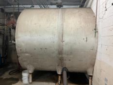 Chicago Stainless Equipment 3,000 Gallon Horizontal Tank, S/N: 1211RW with Vertical Agitation, Plug