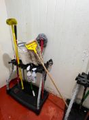 (2) Utility Carts with Mop, Brooms and Scrubbers - Rigging Fee: $50