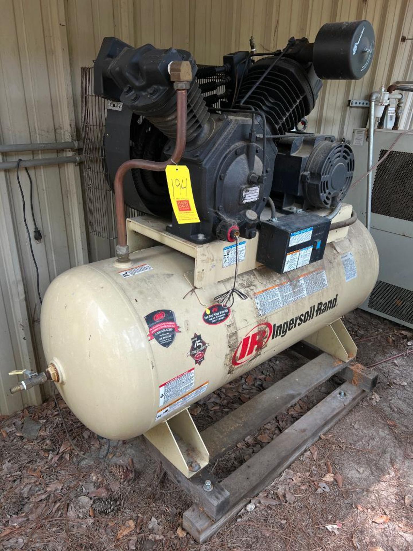 Ingersoll Rand 15/10 HP Air Compressor, Model: 7100, S/N: NAR10433266 with Tank and ZDHIGH Temperatu