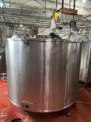 500 Gallon Jacketed S/S Tank with Vertical Agitation - Rigging Fee: $500