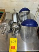 (3) Assorted S/S Scoops and (2) Protective Face Shields - Rigging Fee: $50