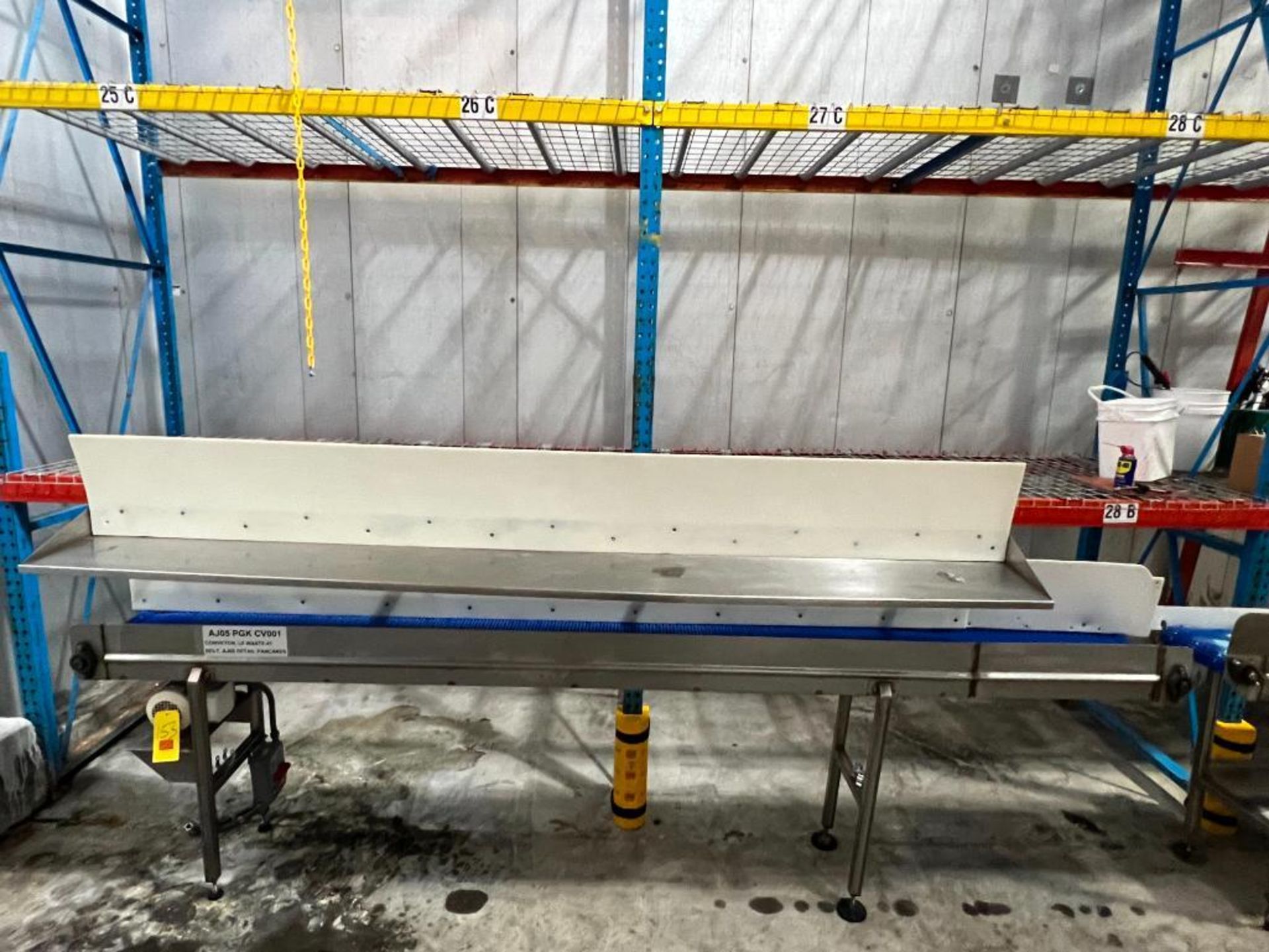 S/S Frame Product Conveyor with Upper Shelf, Dimensions = 142" Length x 12" Width - Rigging Fee: $15 - Image 2 of 2