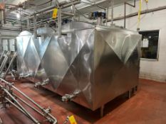 Crepaco 600 Gallon x 3-Compartment Jacketed Dome-Top S/S Flavor Tank with Agitation and (3) S/S Plug