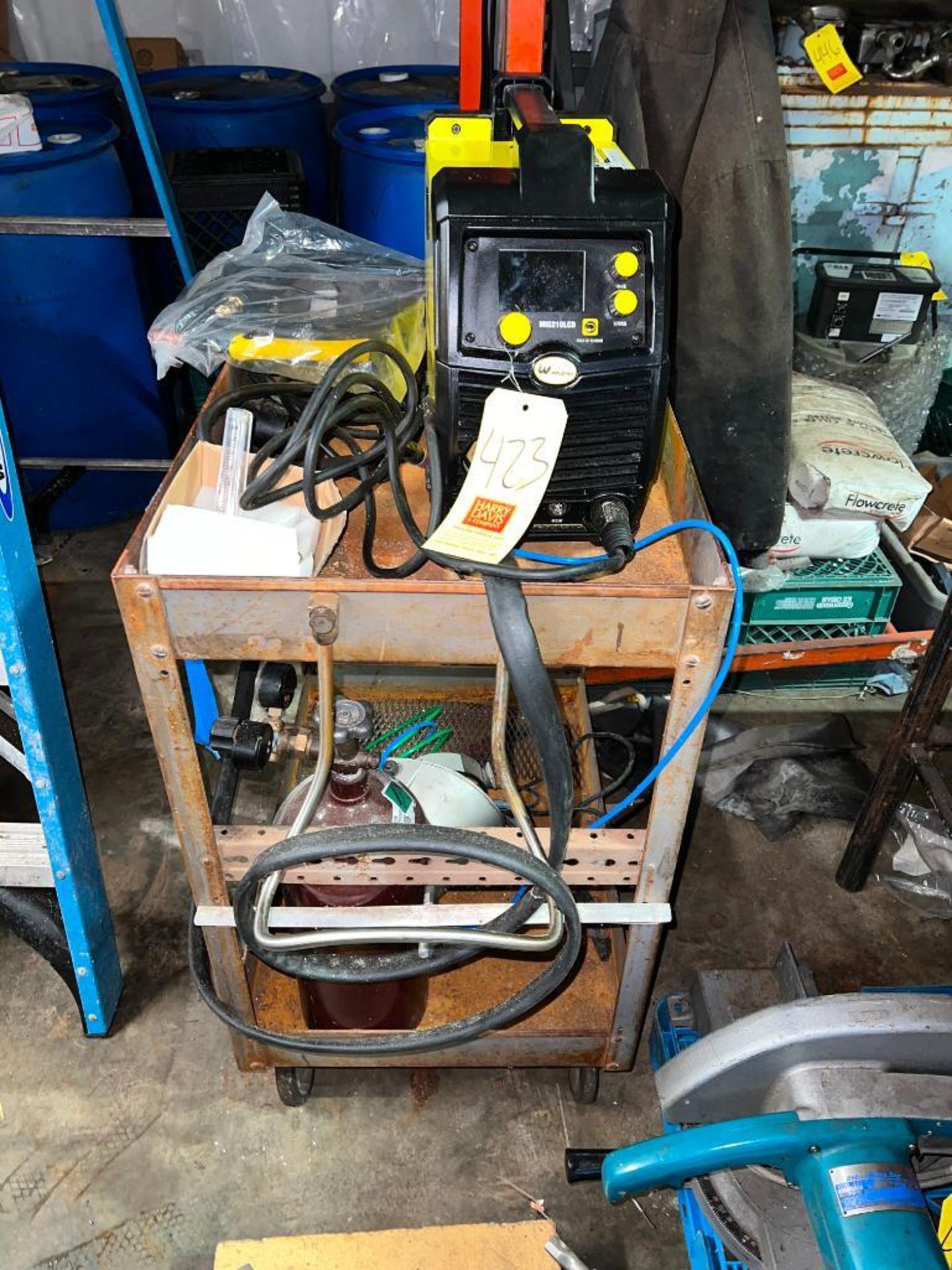 Weldpro Welder, Model: MIG210LCD with Cables, Mask and Cart - Rigging Fee: $50