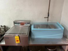 Silver King S/S Ice Cream Display Freezer and Plastic 3rd Pan Holder with (4) S/S 3rd Pans - Rigging