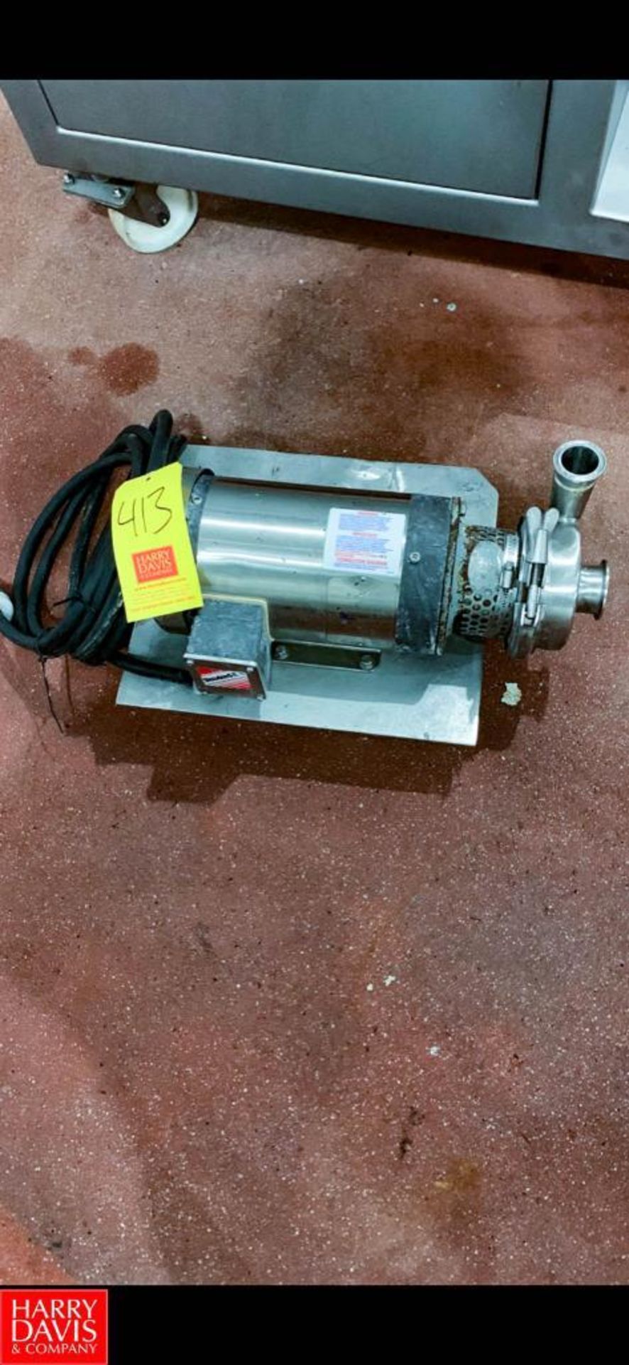 Centrifugal Pump with Baldor S/S Clad 2 HP 3,450 RPM Motor and 2" x 1.5" S/S Head, Clamp-Type, Mount - Image 2 of 2