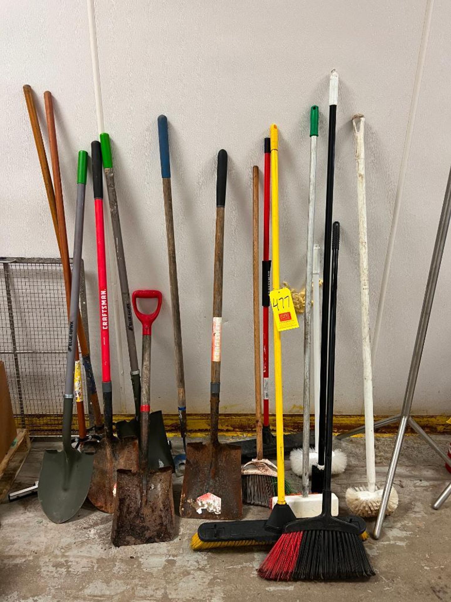 Assorted Shovels, Brooms and Scrubbers - Rigging Fee: $75