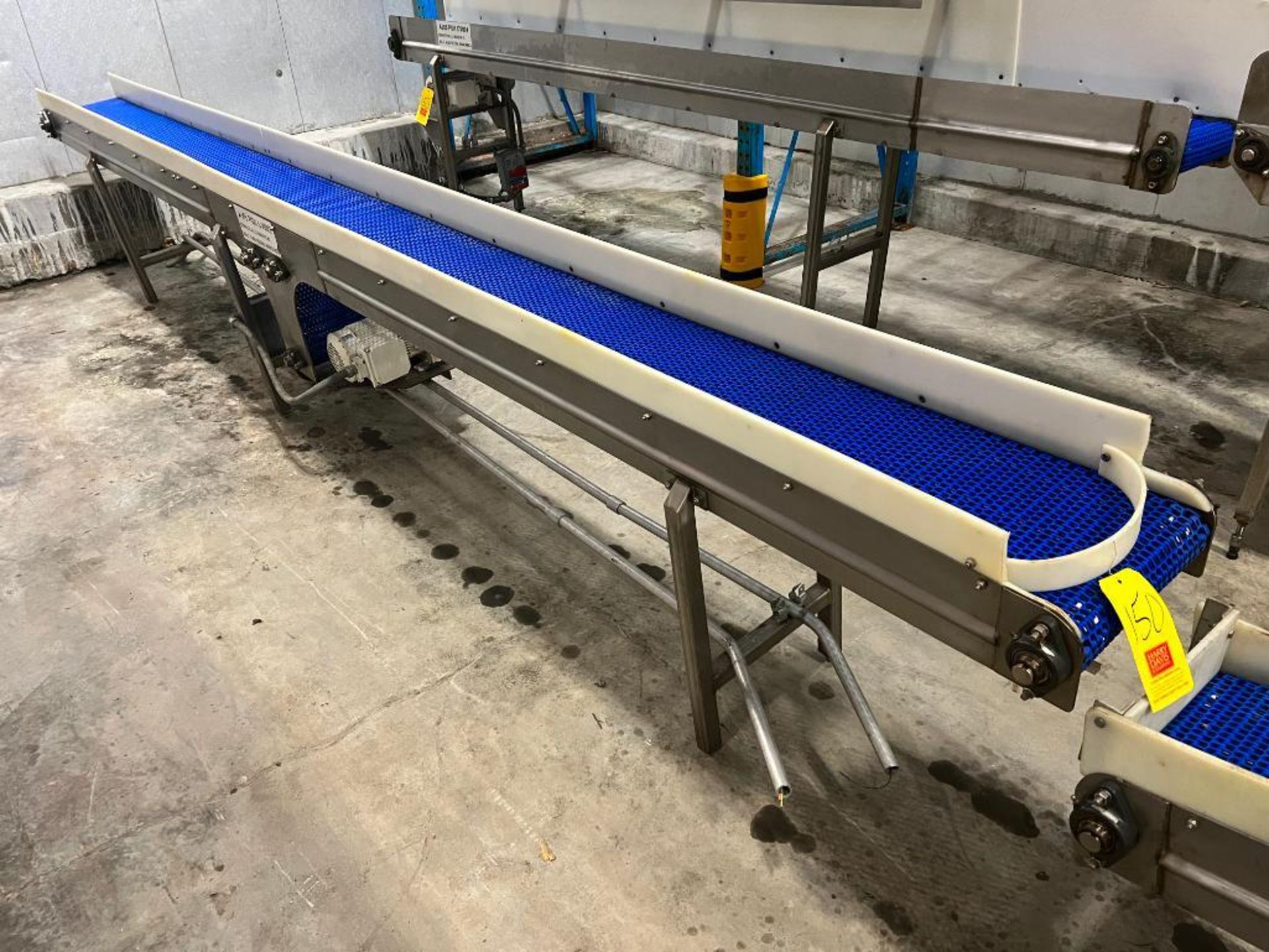 S/S Frame Product Conveyor with Drive, Dimensions = 188" Length x 12" Width - Rigging Fee: $200