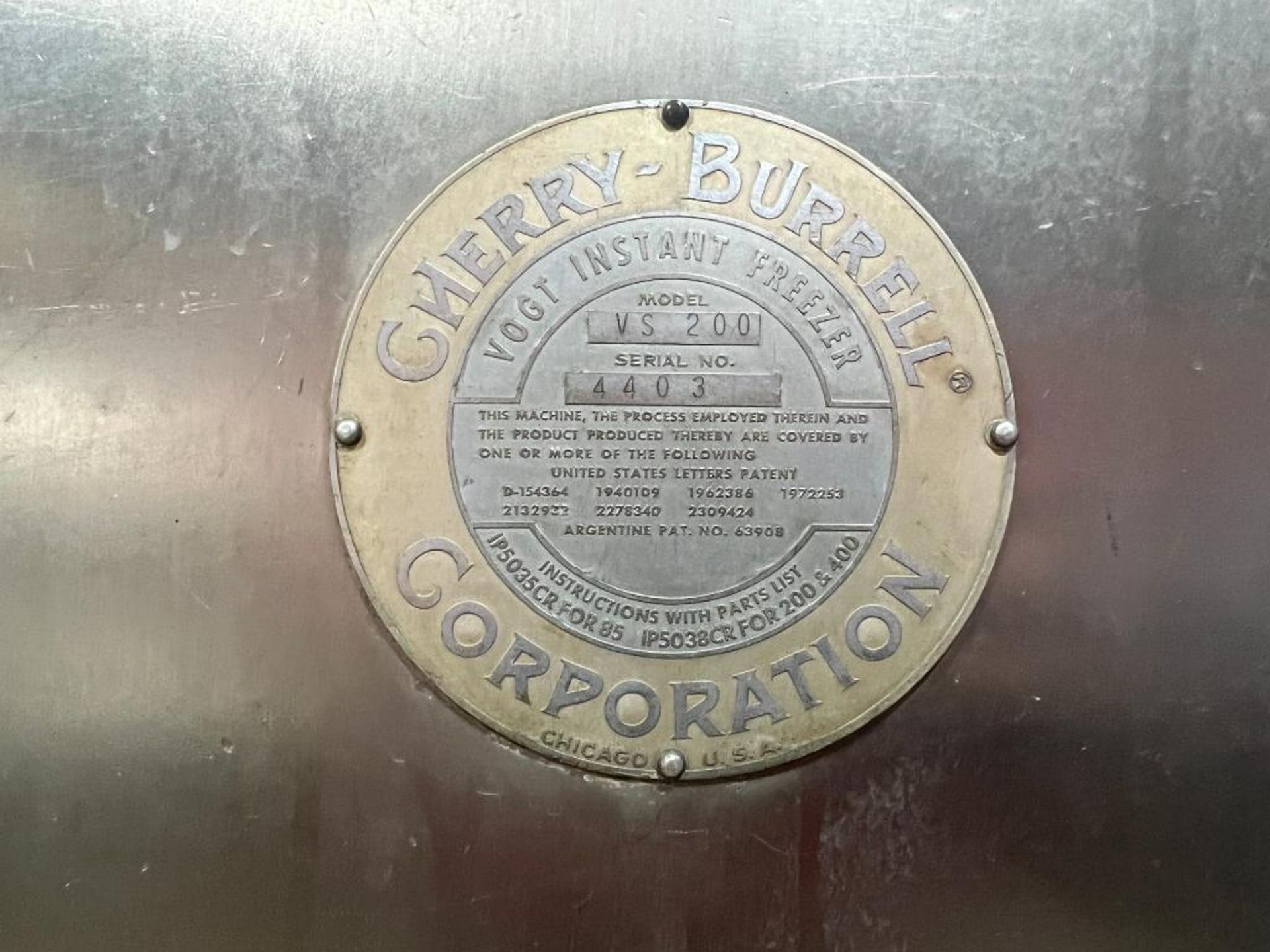 Cherry-Burrell S/S Single-Barrel Ice Cream Freezer, Model: VS-200, S/N: 4403 - Rigging Fee: $750 - Image 2 of 2