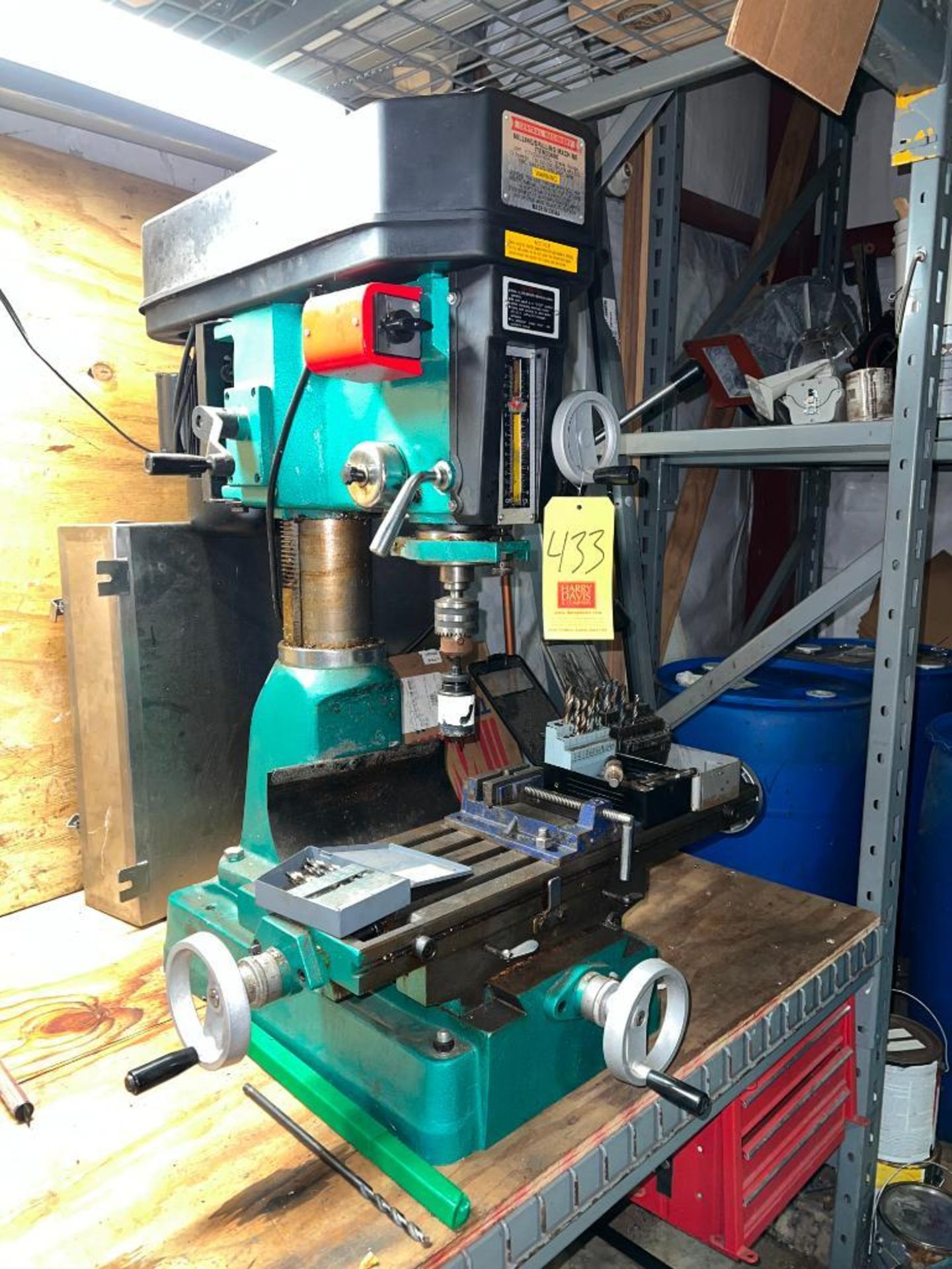 Central Machinery Milling/Drilling Machine, 2 HP Motor with Assorted Bits - Rigging Fee: $50