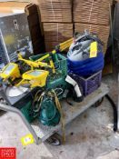 5' Adjustable Lamp Stand, (2) Submersible pumps, (1) 10 Gallon 6.5 HP Shop Vac and (10) Bungee Strap