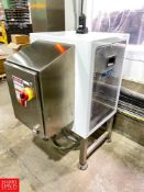 2018 PAXTON Air Knife, S/N: 127541 with S/S Encloser, S/S Jar Conveyor with Plastic Table Top Chain