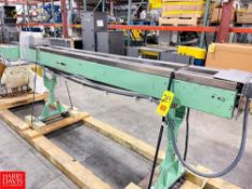 Painted Frame Conveyor Section with Plactic Table Top Chain , Dimensions = 125" Length x 9.5" Width
