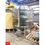 (C/P) St Regis 1,000 Gallon S/S Jacketed Dome-Top, Cone-Bottom Mixing Tank Processor, S/N: 9784 with
