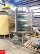 (C/P) St Regis 1,000 Gallon S/S Jacketed Dome-Top, Cone-Bottom Mixing Tank Processor, S/N: 9784 with