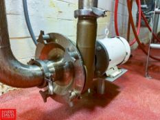 Fristam Centrifugal Pump with Baldor 5 HP 1,760 RPM Motor, 3" x 2.5" S/S Head, Clamp-Type