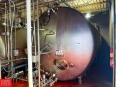 Creamery Package 6,000 Gallon Horizontal Jacketed S/S Cream Tank, S/N: 2170 with Vertical Agitation
