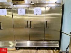 True 3-Door S/S Lab Refrigerator, Model: T-72 (Location: Hattiesburg, MS)